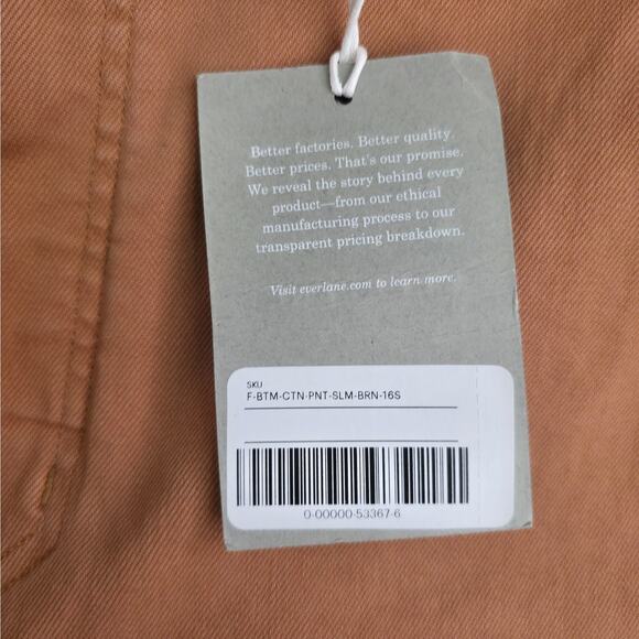 Everlane The Sim Leg Crop Ankle Rust Brown High Rise Denim Jeans Women Sz 16 - Picture 9 of 11